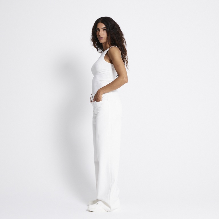 Mid waist wide jeans "Optiwide" Off white